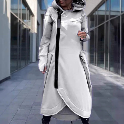 🎅Christmas 50% off sale💥Fashion Deep Pocket Irregular Hem Hooded Coat