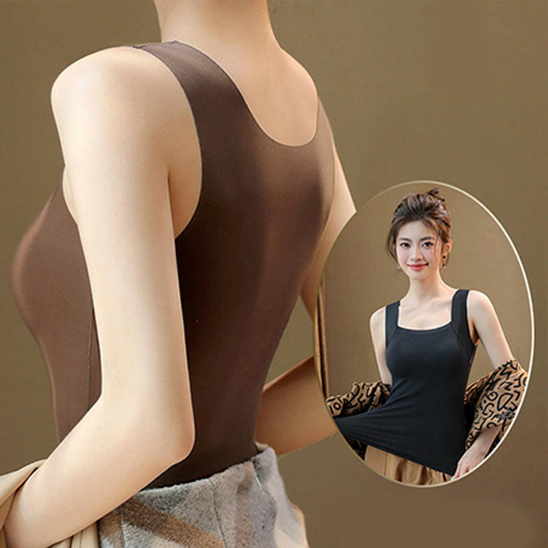 📢50%  OFF!⏰Women’s U-Neck Thermal Tank with Built-In Bra – Warm, Supportive & Braless Comfort ❄️❤️