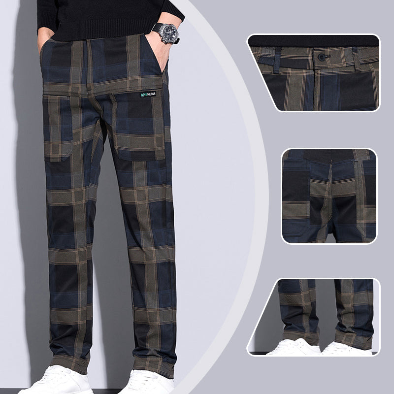 🥰Hot Sales - 50% OFF✨Men's Casual Plaid Pants with Pockets