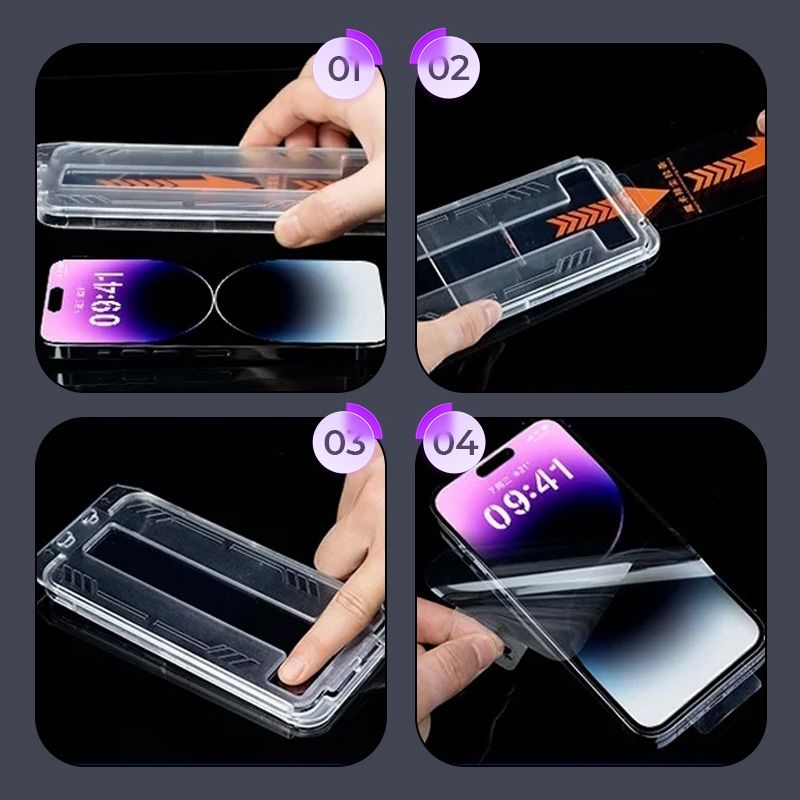 Quick-Apply Anti-Dust and Blue Light Screen Privacy Protector for iPhone