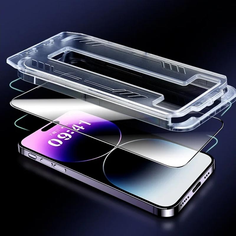 Quick-Apply Anti-Dust and Blue Light Screen Privacy Protector for iPhone