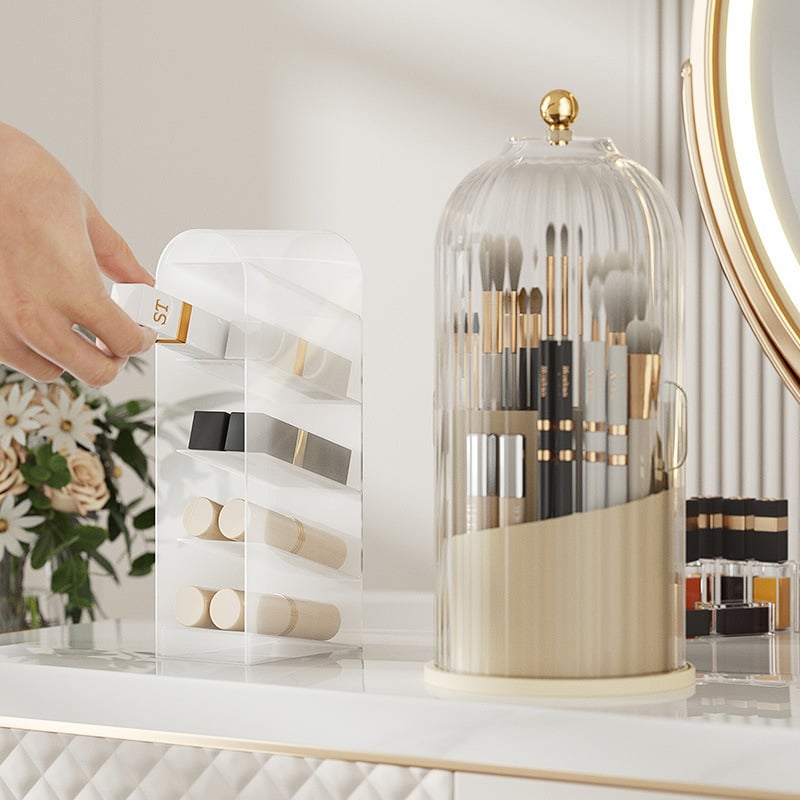 ⏳ Time-Limited Special ⏰🪥 Sliding Lid Toothbrush Organiser – 360° Spin, Dustproof & Space-Smart ✨