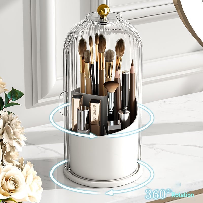 ⏳ Time-Limited Special ⏰🪥 Sliding Lid Toothbrush Organiser – 360° Spin, Dustproof & Space-Smart ✨