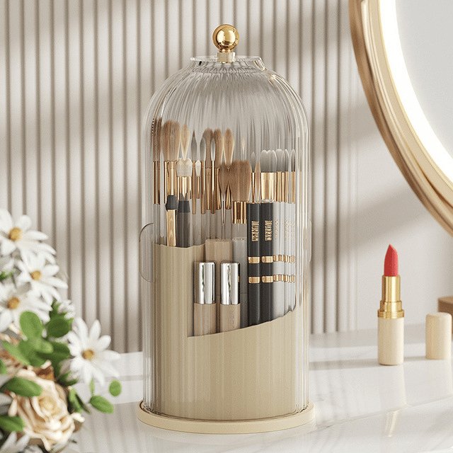 ⏳ Time-Limited Special ⏰🪥 Sliding Lid Toothbrush Organiser – 360° Spin, Dustproof & Space-Smart ✨