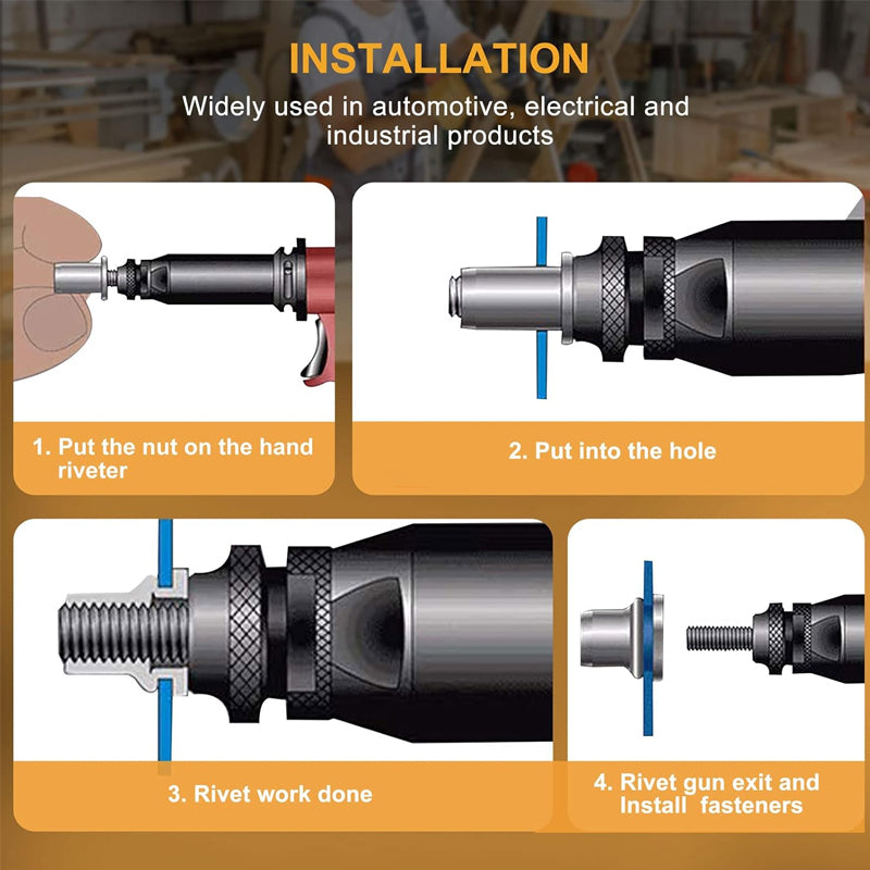 🛠️Threaded Insert Nut Rivet Nuts Set with Flat Head