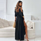 💖👗Limited Sale 40% OFF🌹 Women’s Elegant Sexy V Neck Side Slit Dress - Show Off Your Charming Curves, Radiate Elegance!