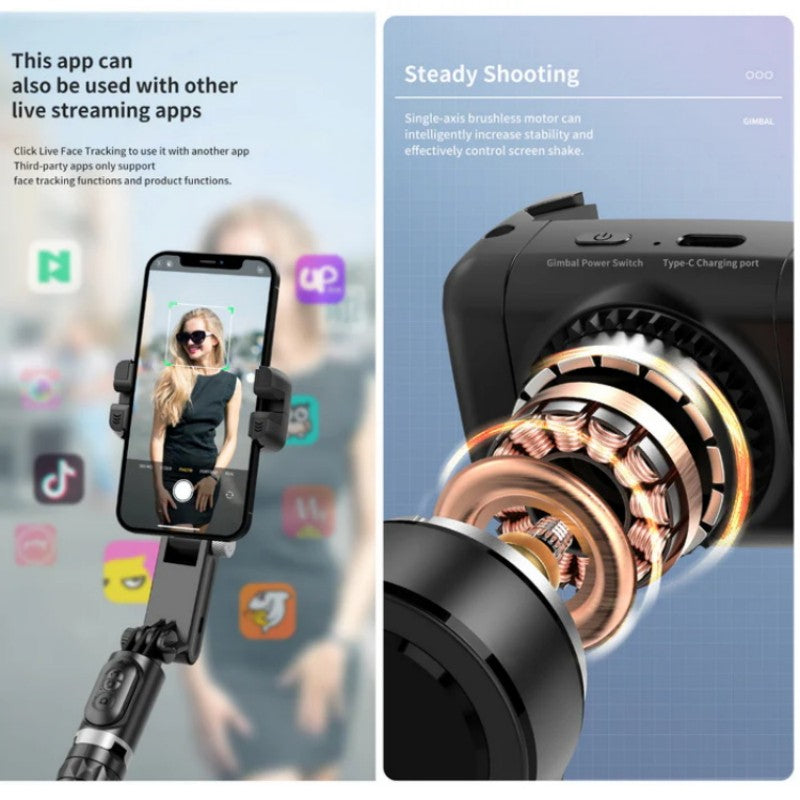 💥Limited Time Sales - 50% OFF💥📱360° Rotating 3-Axis Foldable Gimbal Stabilizer for Smartphones Capture Life Rock-Steady
