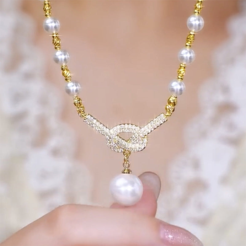 👸High-grade Purple Full Diamond Beads Necklace✨