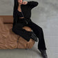 💕Hot Sale 50% OFF💖Women's Two-Piece Relaxed Fit Set - Zippered Jacket and Wide-Leg Pants