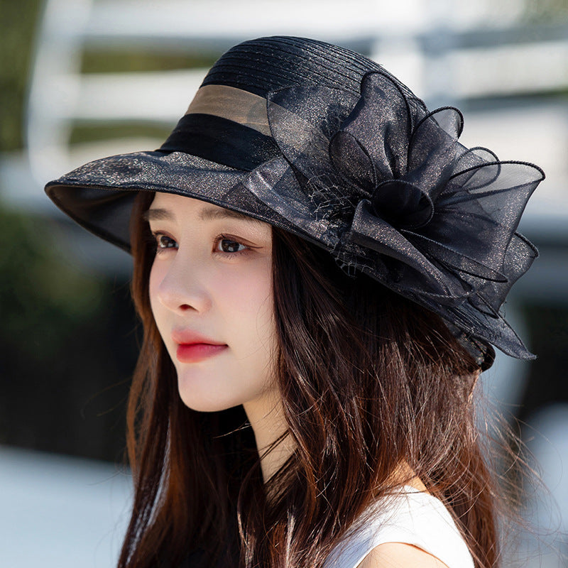 👒🙋‍♀️Elegant Wide Brim Flower UV Protective Hat