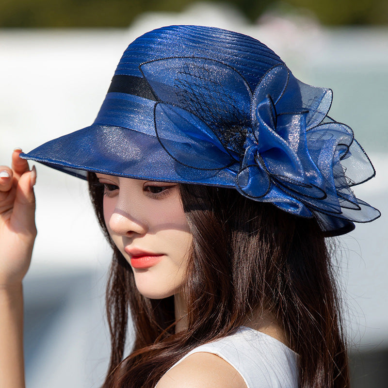 👒🙋‍♀️Elegant Wide Brim Flower UV Protective Hat