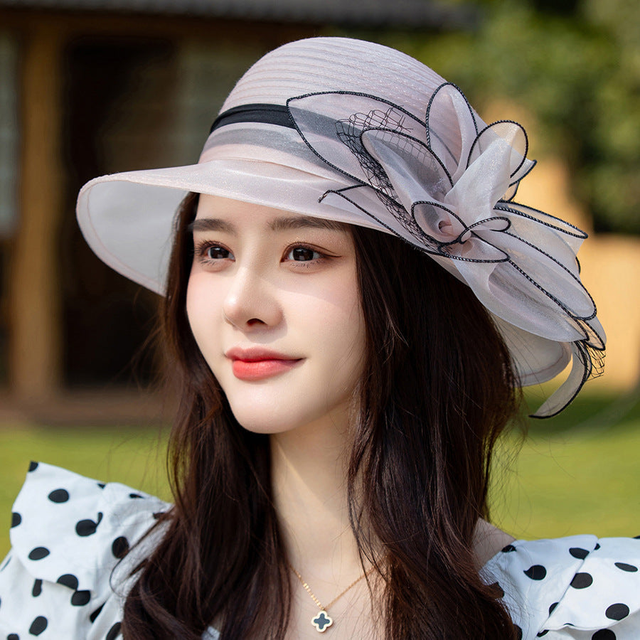 👒🙋‍♀️Elegant Wide Brim Flower UV Protective Hat