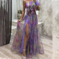 🎉🛍️Hot Promotion 55% OFF💃 Multicolor Asymmetric Party Dress With Flower Details