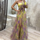 🎉🛍️Hot Promotion 55% OFF💃 Multicolor Asymmetric Party Dress With Flower Details