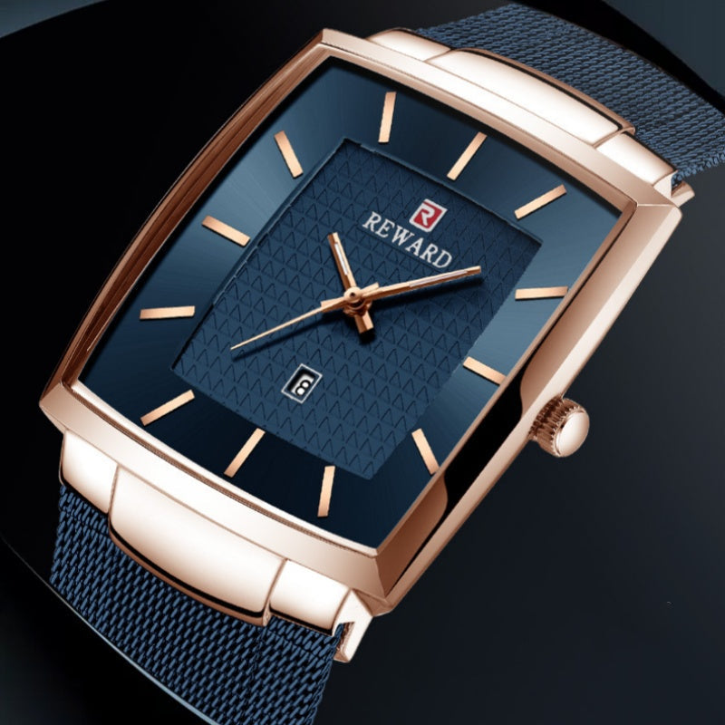 🔥Men’s Ultra-thin Square Mesh Belt Quartz Watch