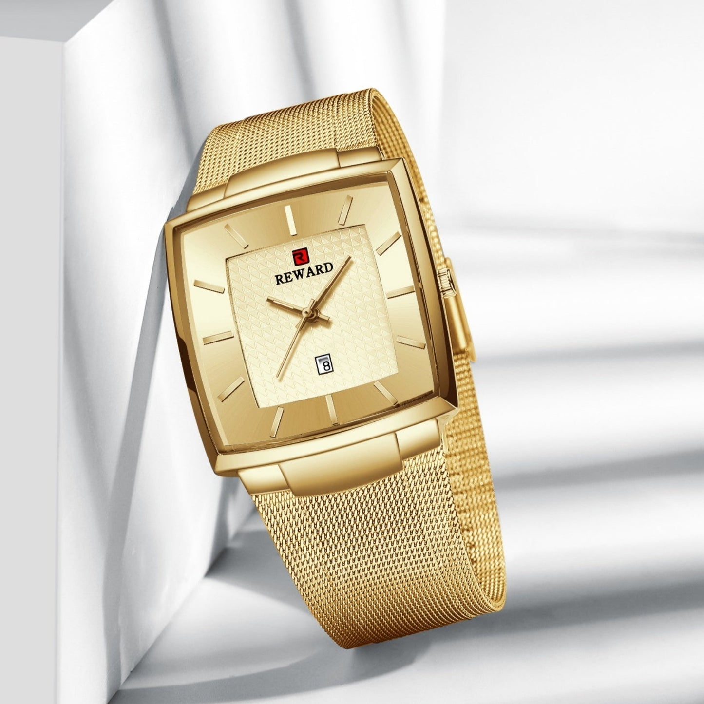 🔥Men’s Ultra-thin Square Mesh Belt Quartz Watch