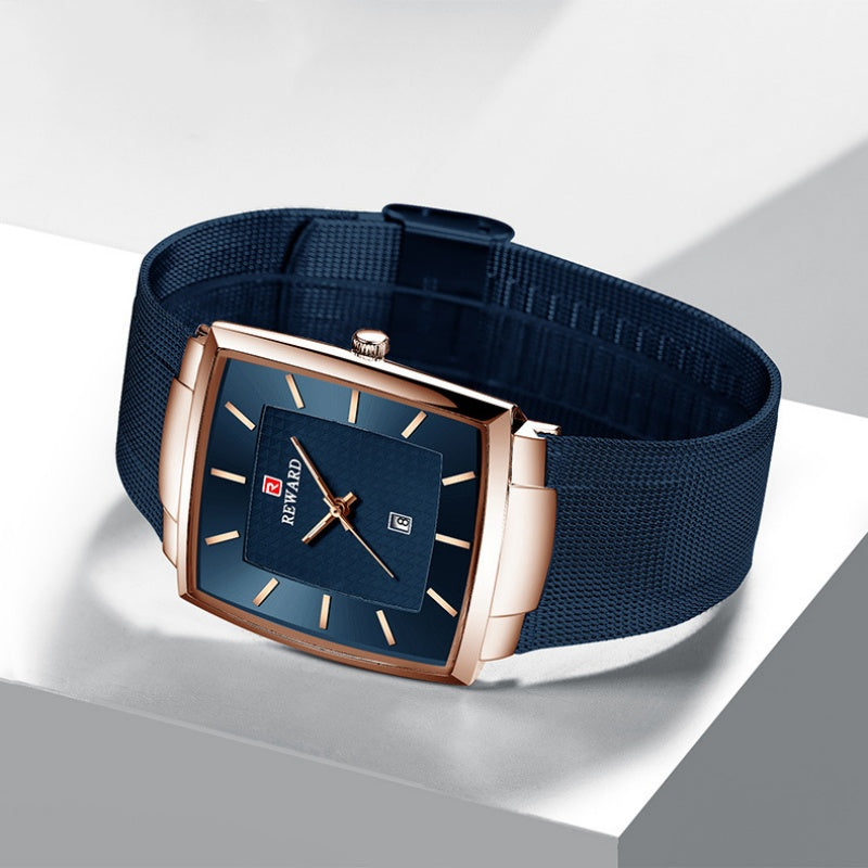 🔥Men’s Ultra-thin Square Mesh Belt Quartz Watch