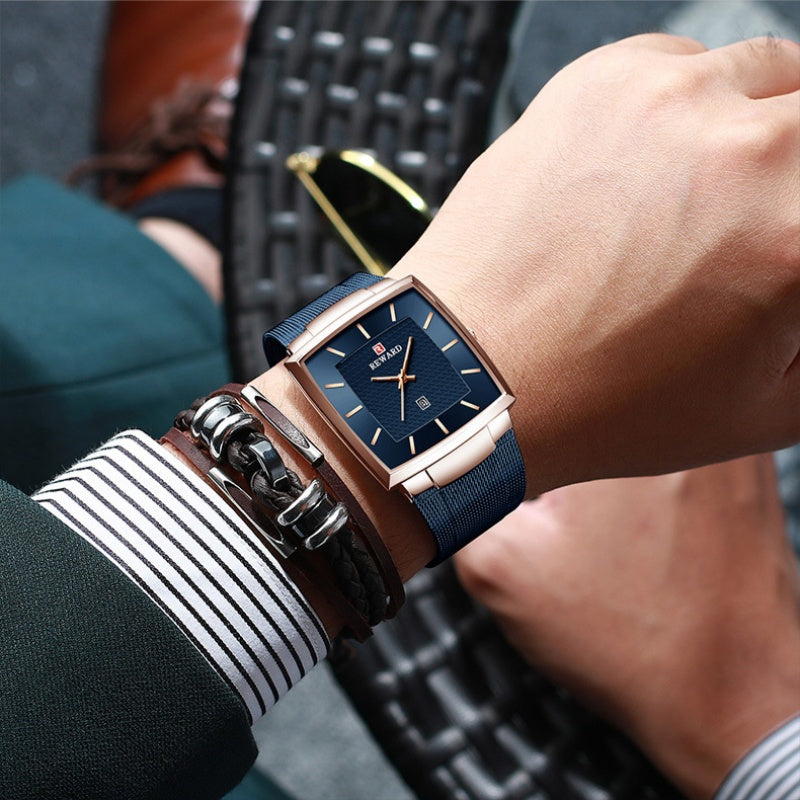 🔥Men’s Ultra-thin Square Mesh Belt Quartz Watch