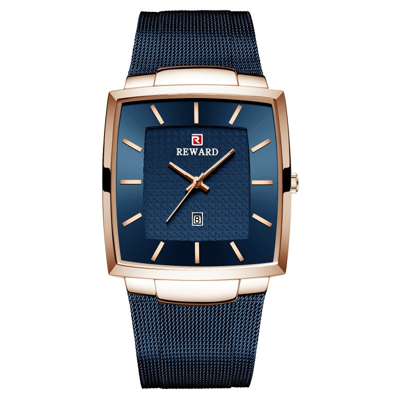 🔥Men’s Ultra-thin Square Mesh Belt Quartz Watch