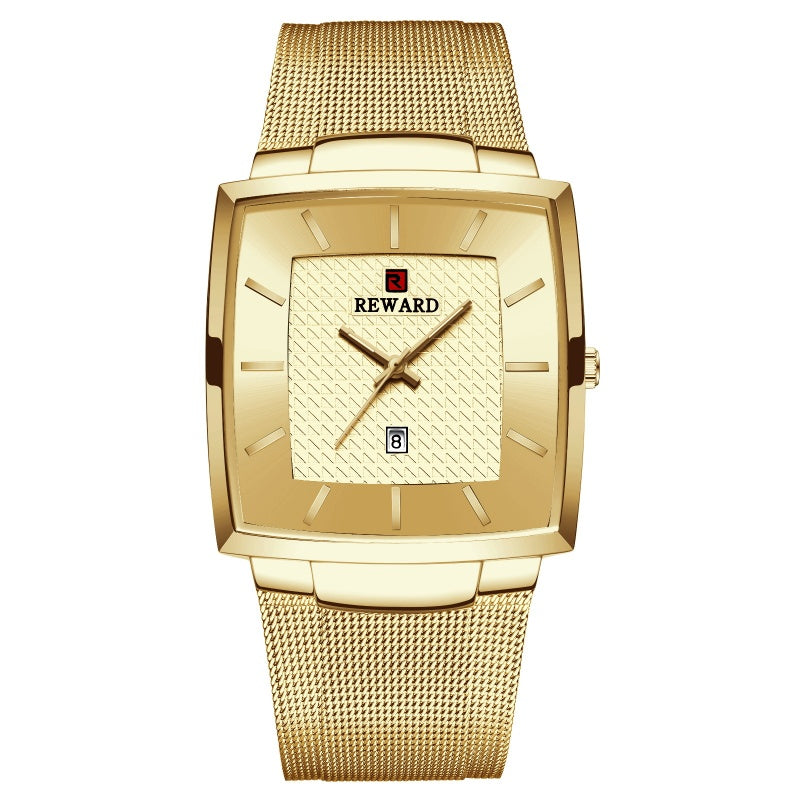 🔥Men’s Ultra-thin Square Mesh Belt Quartz Watch