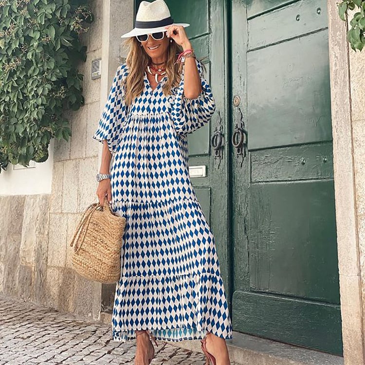🎊Big price reduction🎊2025 Popular Women's Elegant Puff Sleeve Floral Boho Maxi Dress