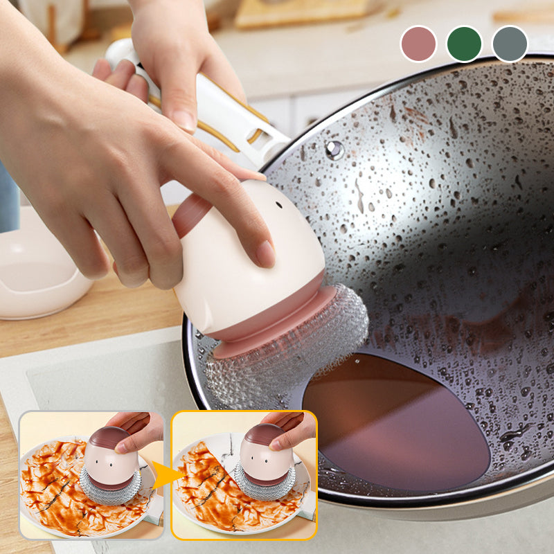 🧼BUY 3 GET 2 FREE🎁Cute Steel Scrubber with Detergent Dispenser🛒 BUY 3 GET 2 FREE Scrub & Dispense  Make Cleaning Fun & Easy