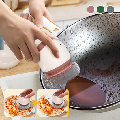 🧼BUY 3 GET 2 FREE🎁Cute Steel Scrubber with Detergent Dispenser🛒 BUY 3 GET 2 FREE Scrub & Dispense  Make Cleaning Fun & Easy