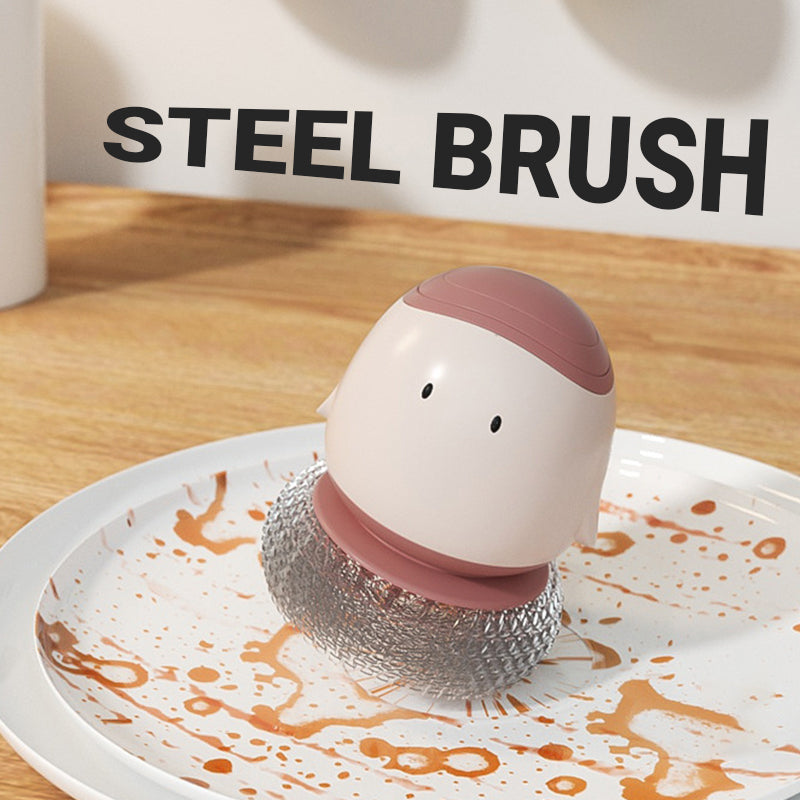 🧼BUY 3 GET 2 FREE🎁Cute Steel Scrubber with Detergent Dispenser🛒 BUY 3 GET 2 FREE Scrub & Dispense  Make Cleaning Fun & Easy