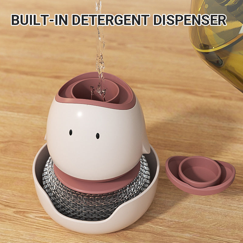 🧼BUY 3 GET 2 FREE🎁Cute Steel Scrubber with Detergent Dispenser🛒 BUY 3 GET 2 FREE Scrub & Dispense  Make Cleaning Fun & Easy