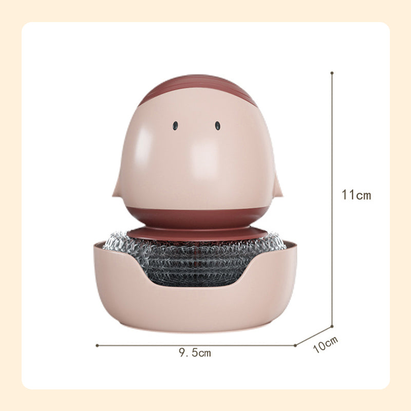 🧼BUY 3 GET 2 FREE🎁Cute Steel Scrubber with Detergent Dispenser🛒 BUY 3 GET 2 FREE Scrub & Dispense  Make Cleaning Fun & Easy