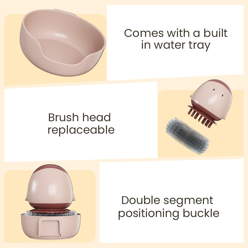 🧼BUY 3 GET 2 FREE🎁Cute Steel Scrubber with Detergent Dispenser🛒 BUY 3 GET 2 FREE Scrub & Dispense  Make Cleaning Fun & Easy