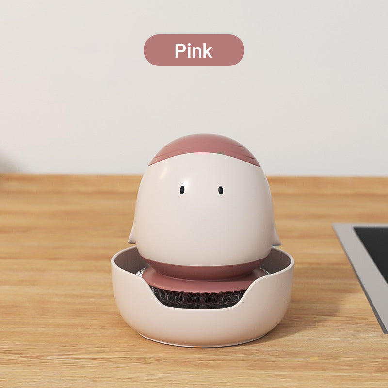 🧼BUY 3 GET 2 FREE🎁Cute Steel Scrubber with Detergent Dispenser🛒 BUY 3 GET 2 FREE Scrub & Dispense  Make Cleaning Fun & Easy