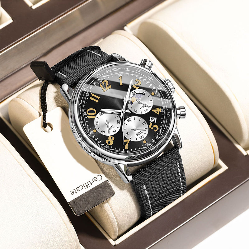 ⌚🌟Men's Fashion Waterproof Luminous Quartz Watch✨ Trendy Design, Accurate Timekeeping, Brilliance in the Dark!