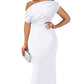 👗Women's Elegant Solid Color Strapless Slim Long Dresses