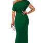 👗Women's Elegant Solid Color Strapless Slim Long Dresses