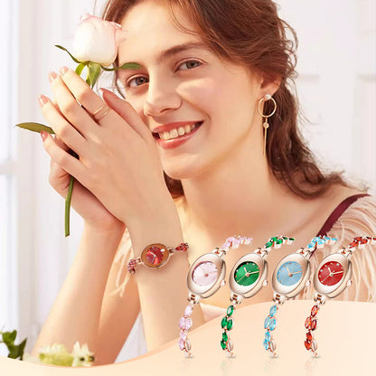 🎀⌚Women's Colored Zircon Bracelet Watch⌚️ Stylish Sparkle, Charming on the Wrist, A Perfect Blend of Time and Beauty!