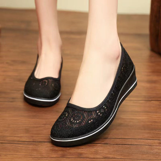 🌸 Hot Sale 50% OFF 👟Women's Breathable Wedge Non-Slip Casual Shoes