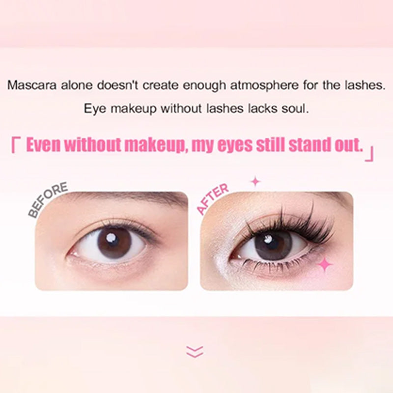 🦊👁️Self-Adhesive Fox-Eye Winged False Eyelashes✨ Charming Eye Look  Instantly Achievable