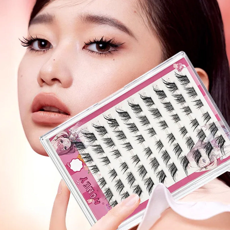 🦊👁️Self-Adhesive Fox-Eye Winged False Eyelashes✨ Charming Eye Look  Instantly Achievable