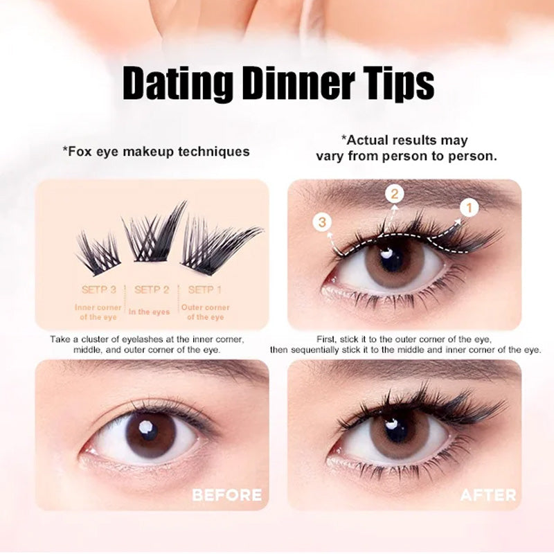 🦊👁️Self-Adhesive Fox-Eye Winged False Eyelashes✨ Charming Eye Look  Instantly Achievable