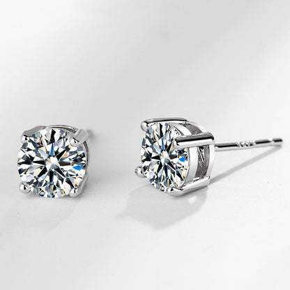 👸Sparkling Moissanite Round Stud Earrings（50% OFF）
