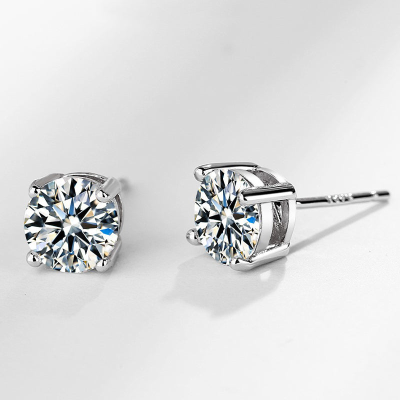 👸Sparkling Moissanite Round Stud Earrings✨