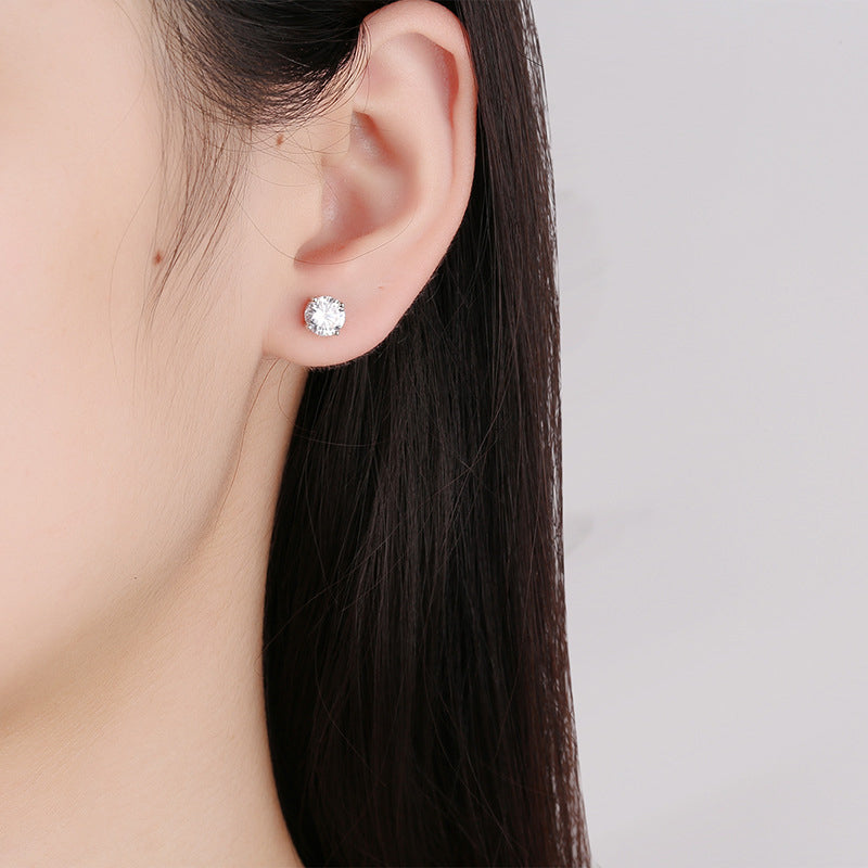 👸Sparkling Moissanite Round Stud Earrings✨