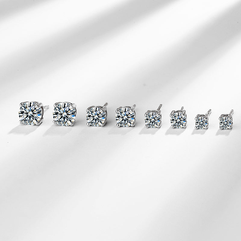 👸Sparkling Moissanite Round Stud Earrings（50% OFF）
