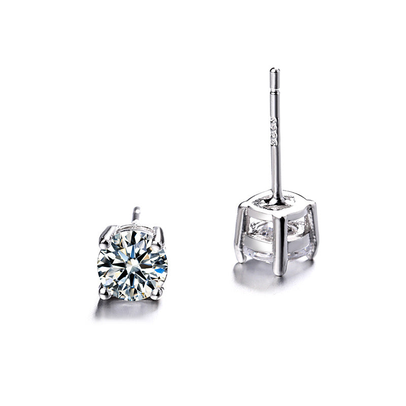 👸Sparkling Moissanite Round Stud Earrings（50% OFF）