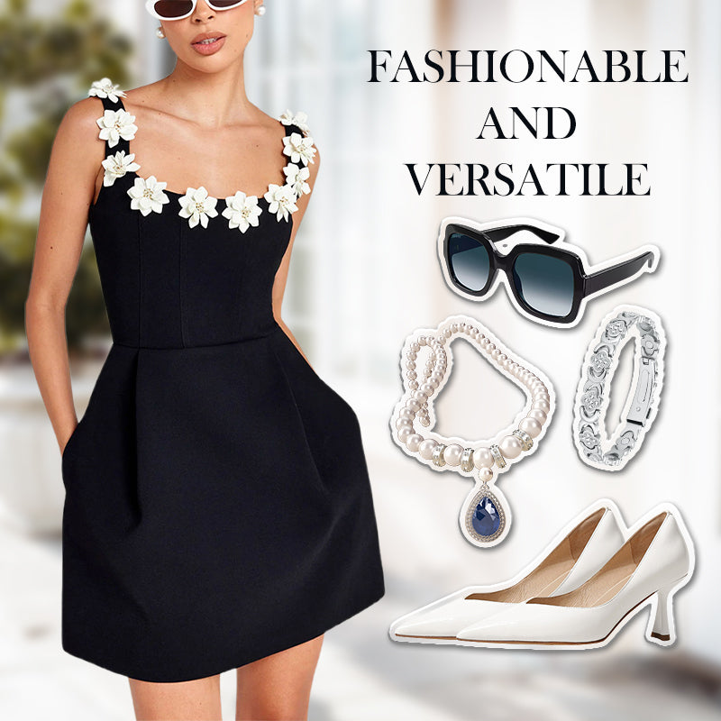 🎀Spring New Arrivals👗Women's Elegant Floral Square Neck Pocket Dress