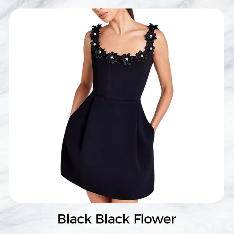 🎀Spring New Arrivals👗Women's Elegant Floral Square Neck Pocket Dress