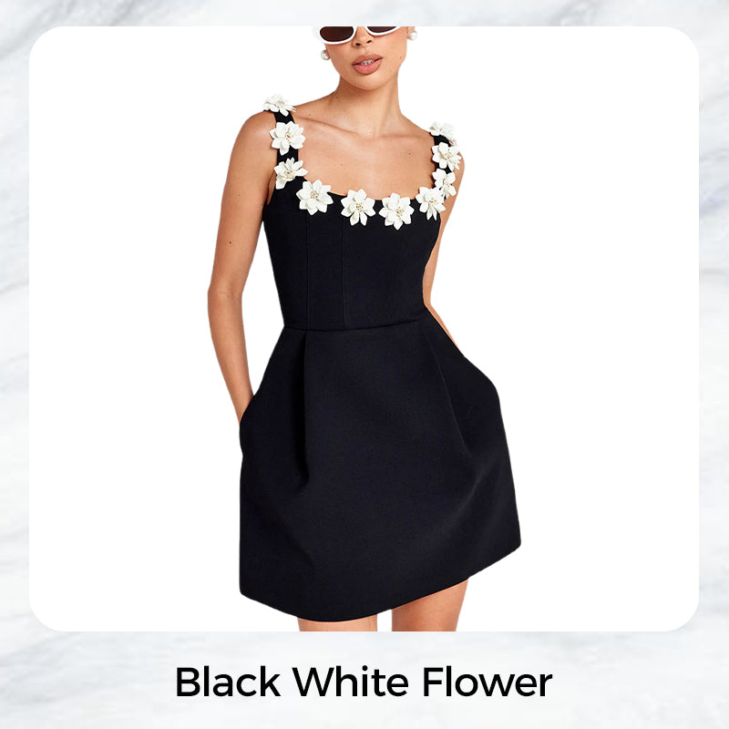 🎀Spring New Arrivals👗Women's Elegant Floral Square Neck Pocket Dress