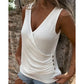 👚💖Button Cross V-Neck Tank Top🌟 Stylish Design, Elegant Fit, Essential for Summer!