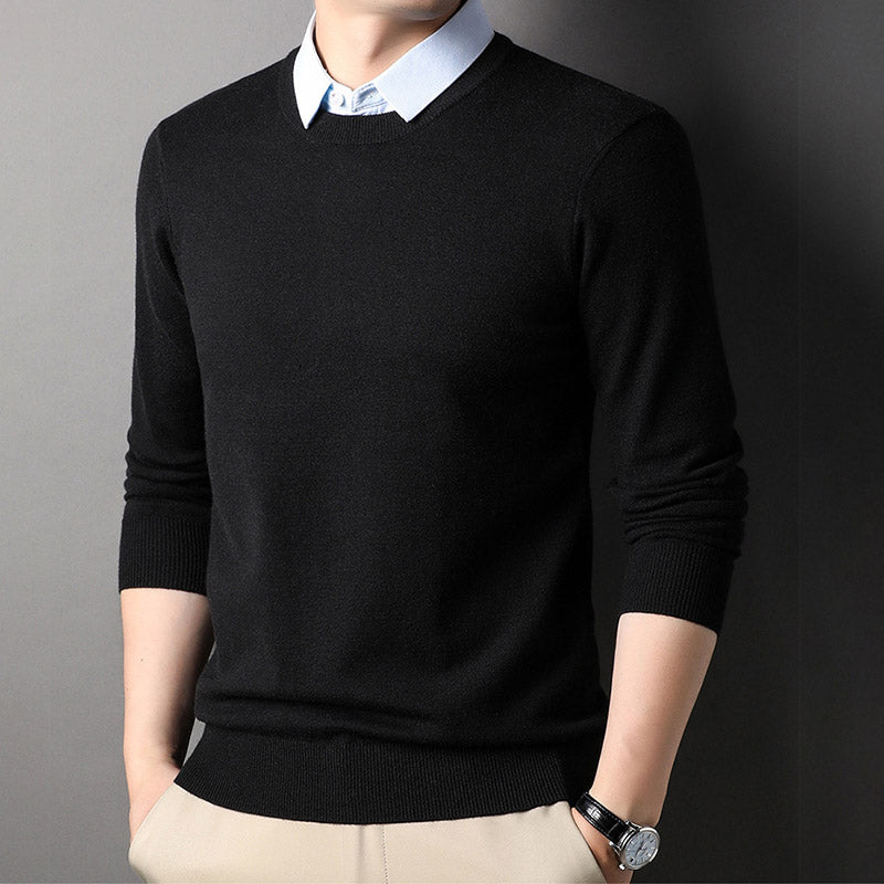 🔥🔥🔥Men's Fashion Faux Two-Piece Lapel Knit Shirt